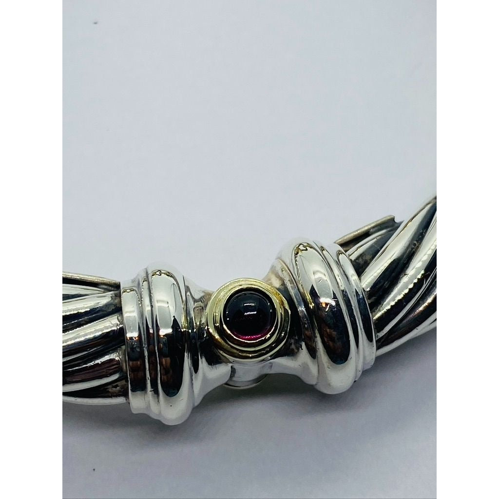 David Yurman Vintage 14k 925 Gold Buckle Bangle Renaissance Bracelet Size M 6.5"