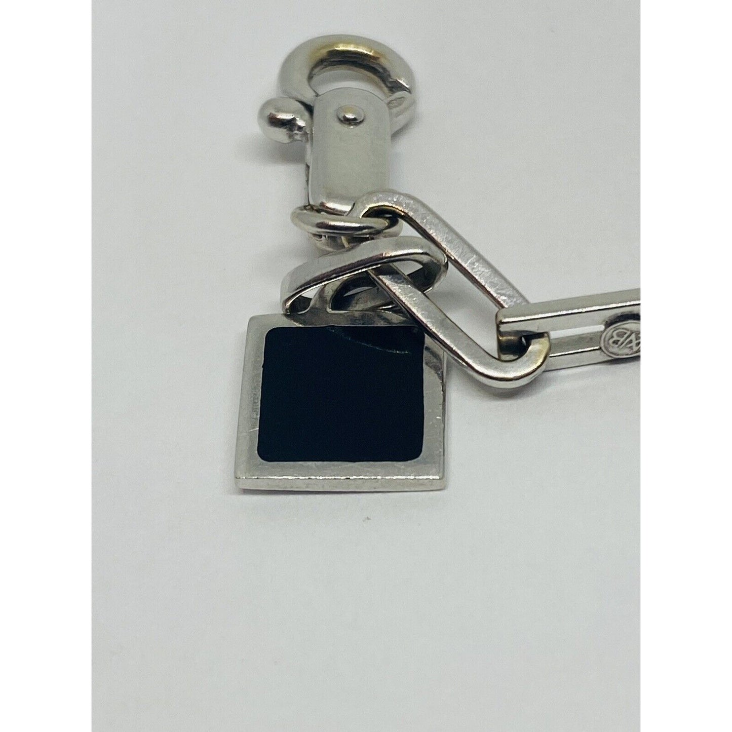 LA NOUVELLE BAGUE 0.22ct Diamond 18K Gold Square Charm Bracelet 7.25” RARE