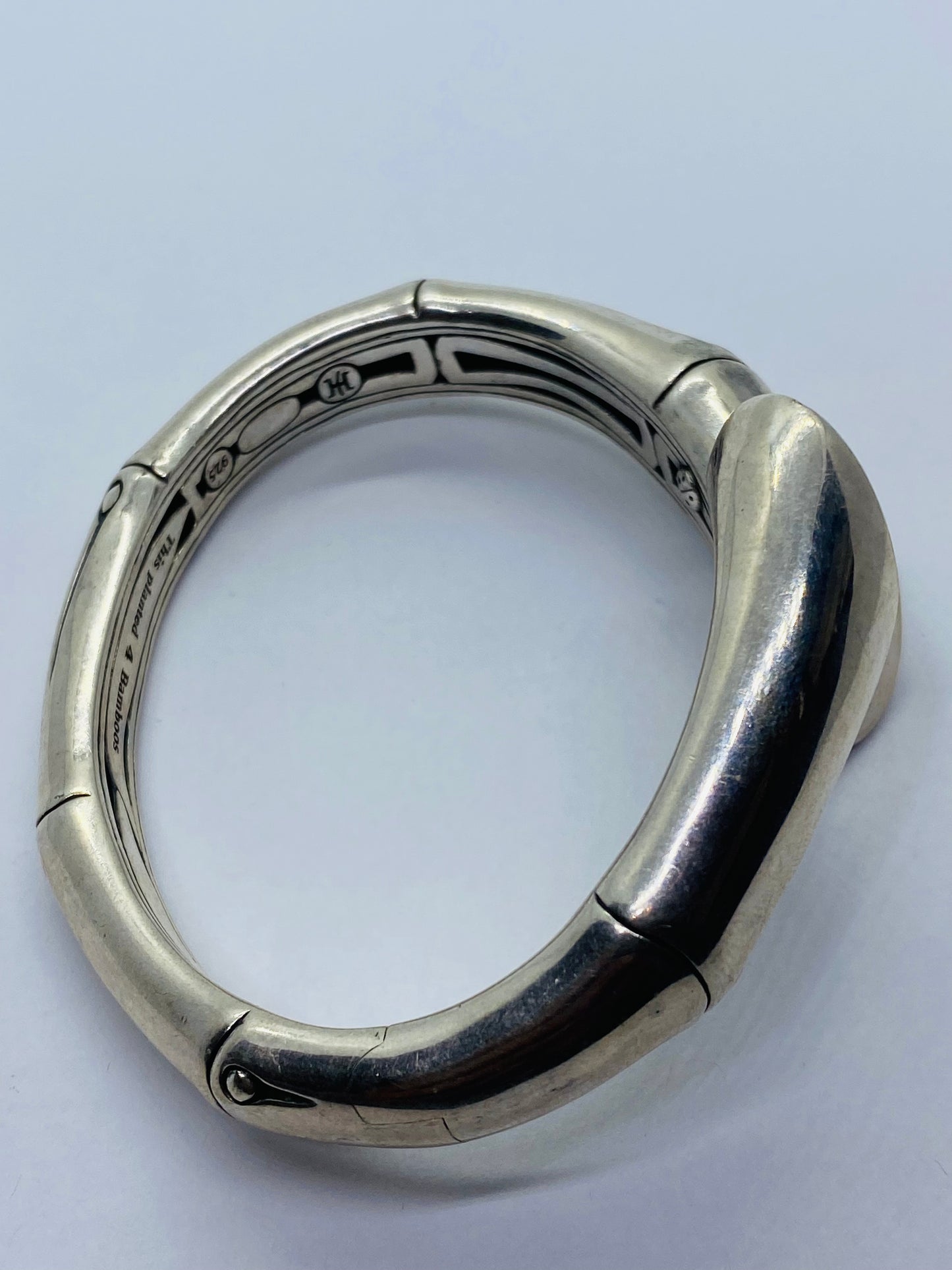 Retired Rare John Hardy Overlap Bypass Bamboo Moi Toi Bracelet Sterling Silver