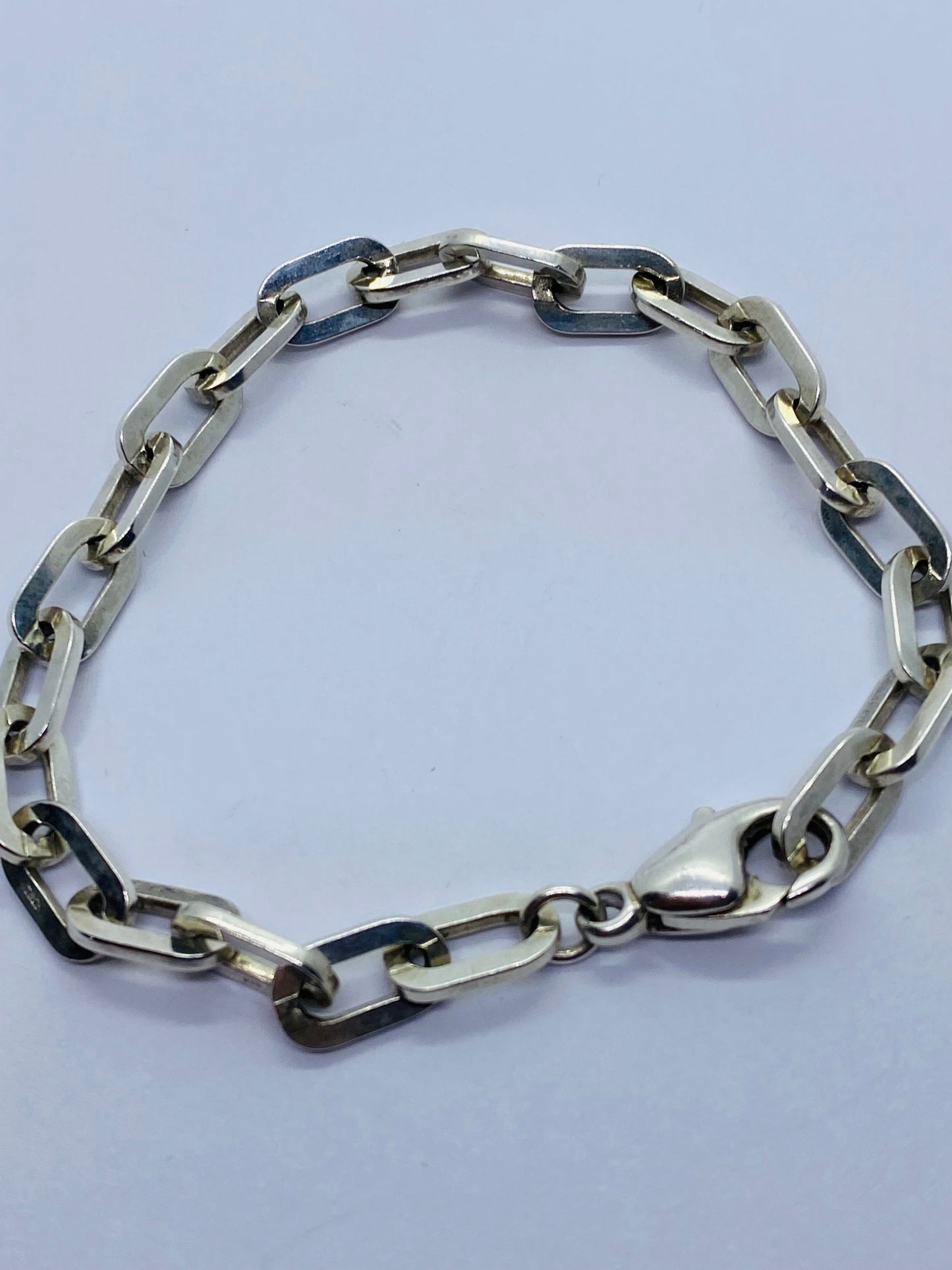 Tiffany & Co. Tiffany Ellipse Link Chain Silver Bracelet 7.5 long 7mm Wide