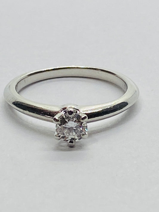 Tiffany & Co Platinum Solitaire Diamond Knife Edge Ring .30Carats F VS1 Box!
