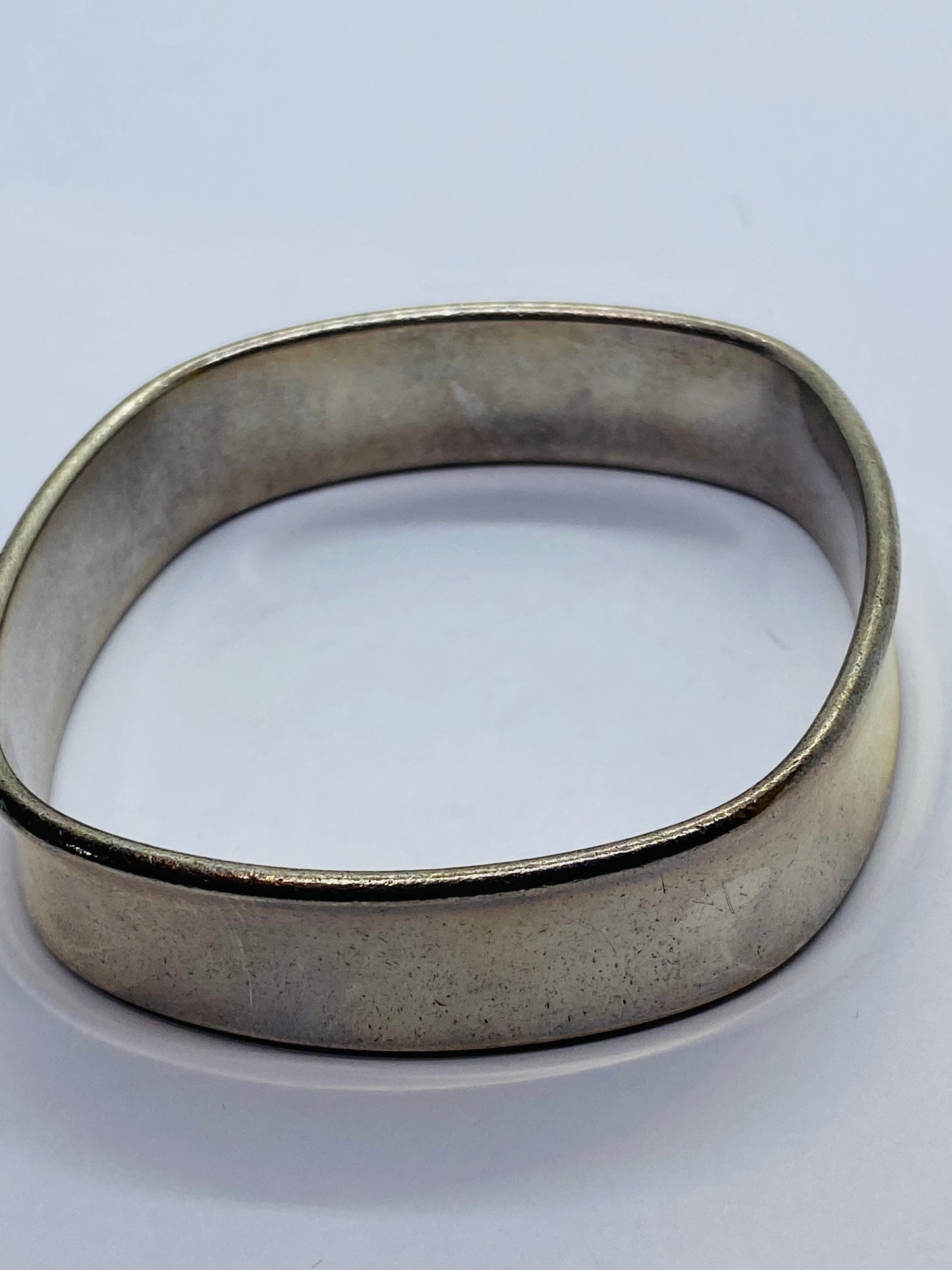 Tiffany & Co. Sterling Silver 1837 Square Cushion Bangle Bracelet