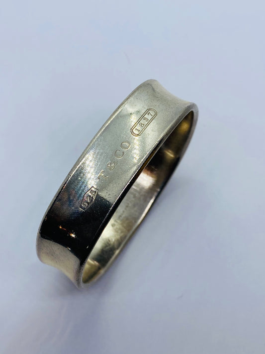 Tiffany & Co. Sterling Silver 1837 Square Cushion Bangle Bracelet