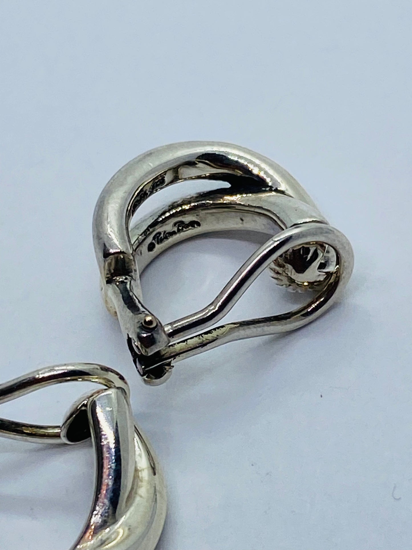 Tiffany & Co. Paloma Picasso Sterling Silver 925 Le Circle Hoop Clip On Earrings
