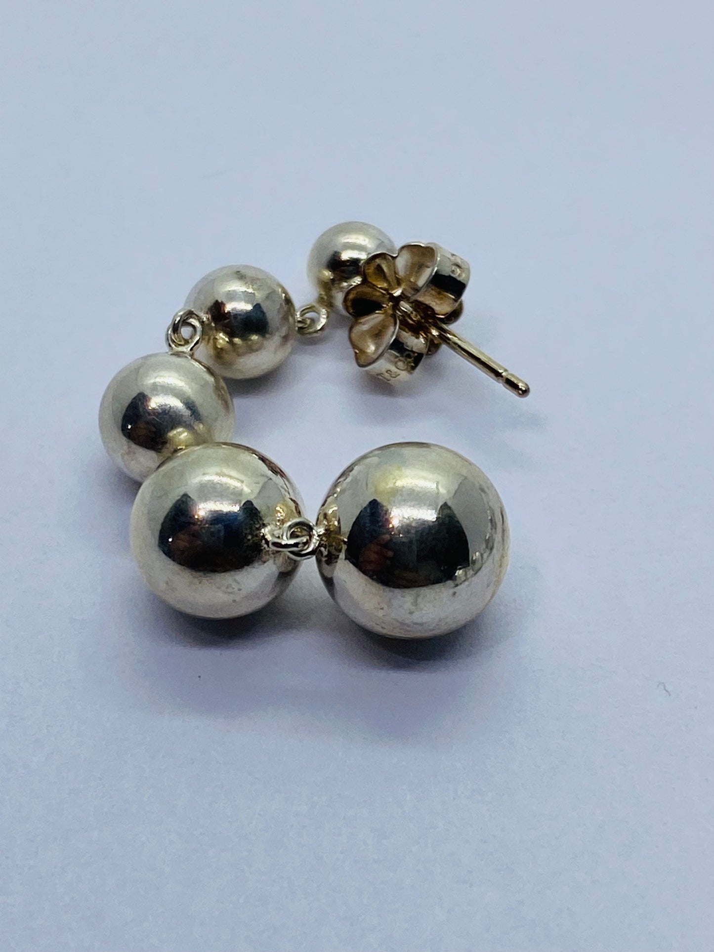 Tiffany & Co. Sterling Silver Multi Graduated Bead Ball Drop Dangle Earrings