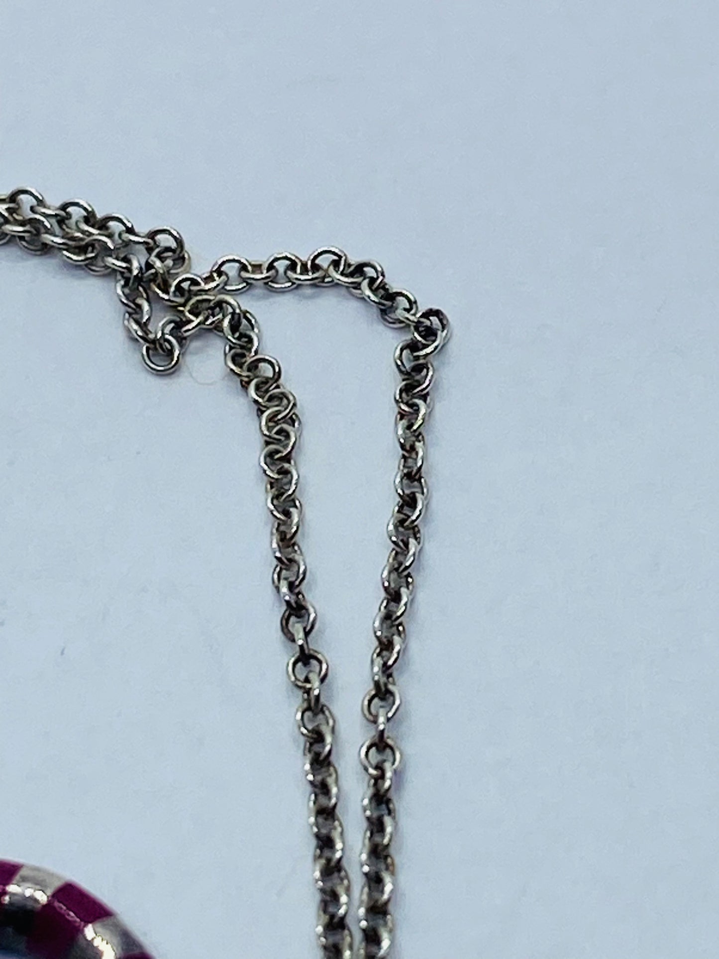 Tiffany & Co. Palina Purple Enamel Heart Silver Necklace