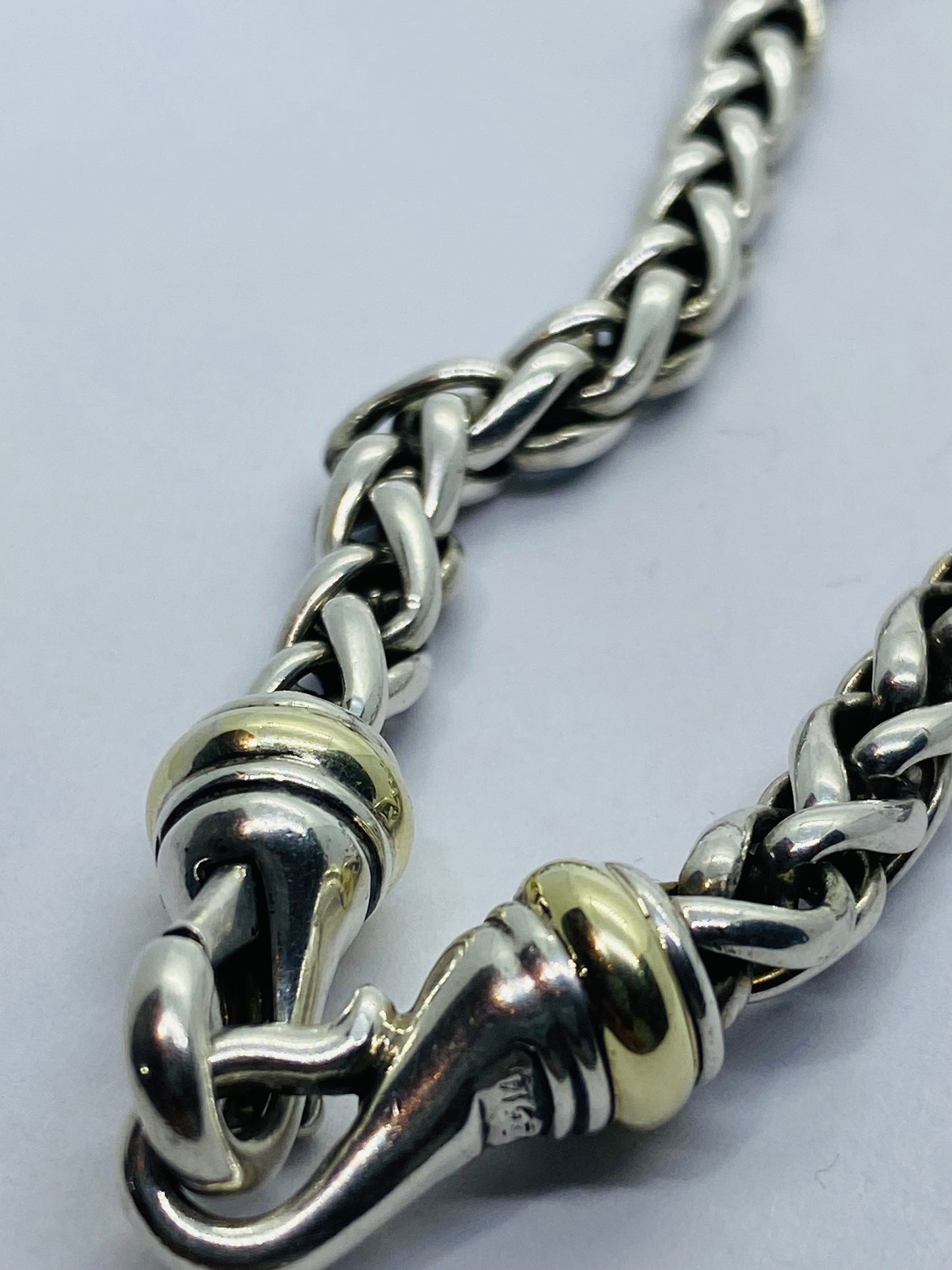Authentic DAVID YURMAN 18" WHEAT NECKLACE WITH 585 14K Yellow GOLD 6mm