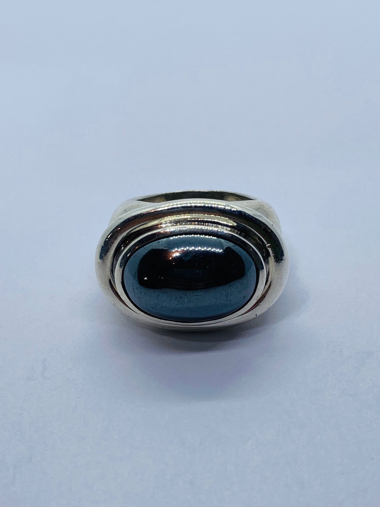 Tiffany & Co. Paloma Picasso925 Sterling Silver Cabochon Hematite Ring 7