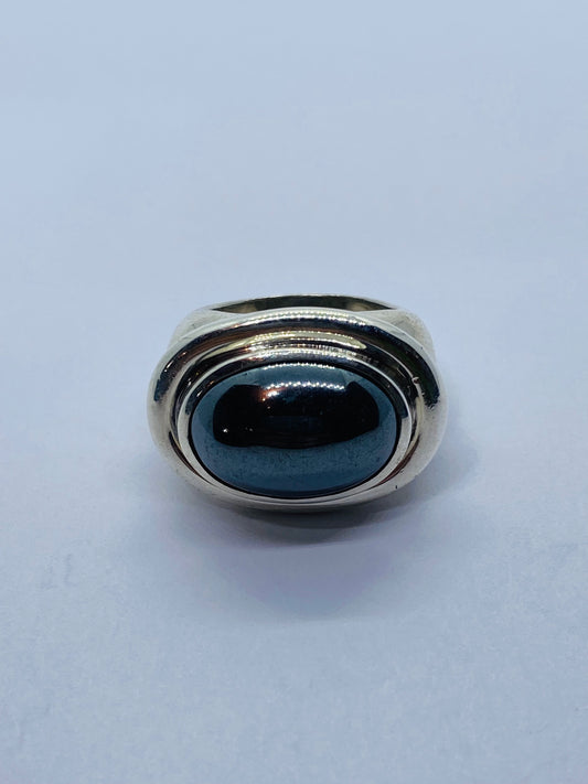 Tiffany & Co. Paloma Picasso925 Sterling Silver Cabochon Hematite Ring 7