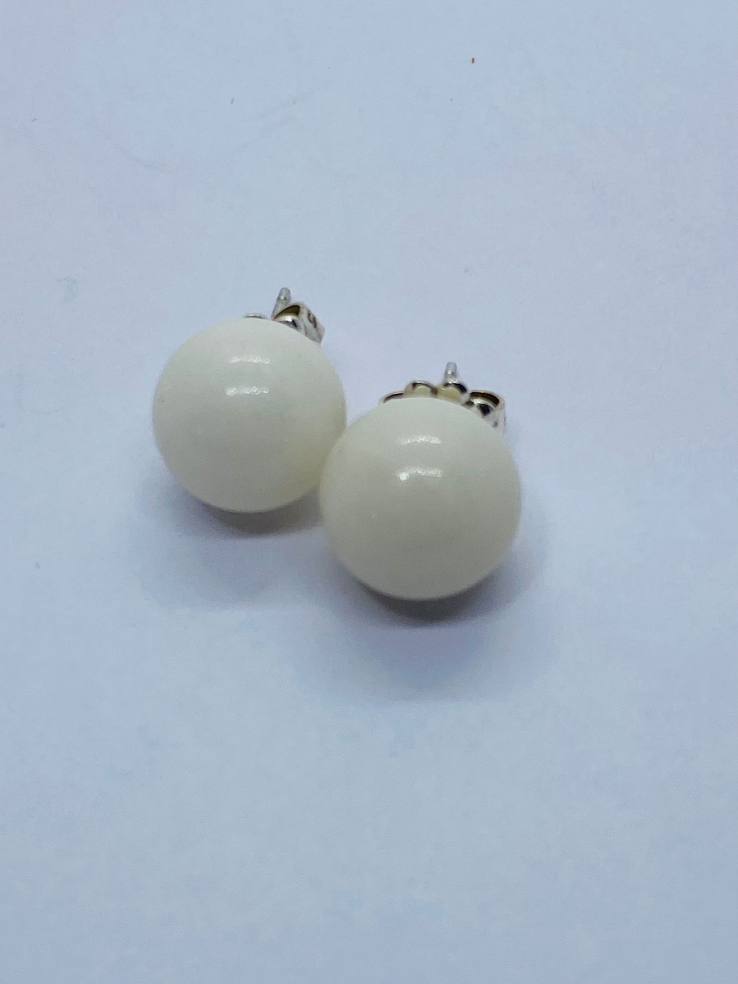 Authentic Tiffany & Co White Dolomite 14K Post silver backs