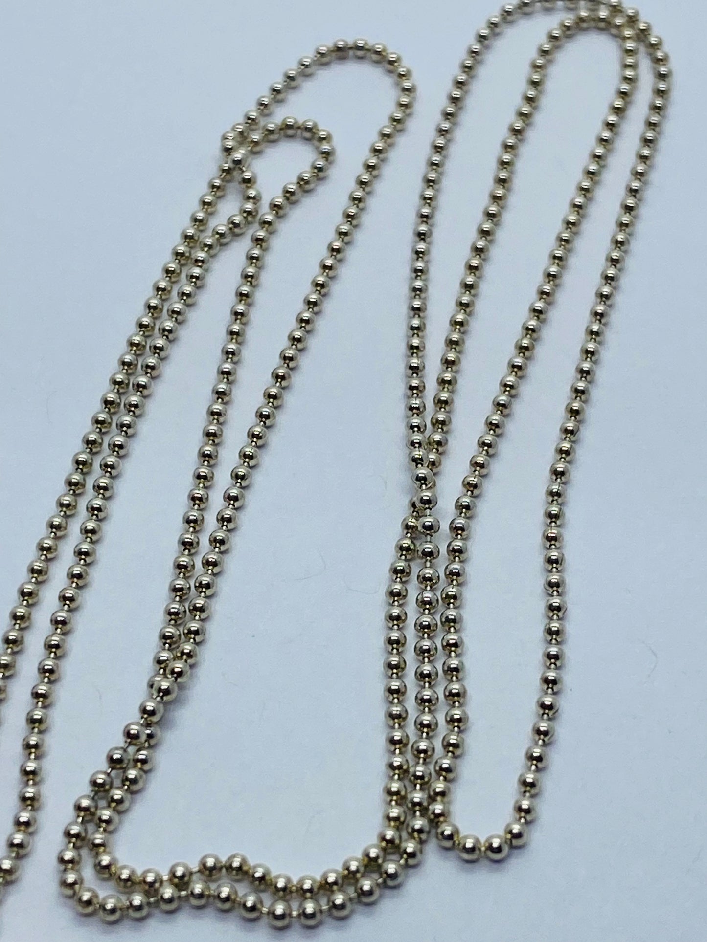 Tiffany Co Sterling Silver 1mm Beaded Necklace Chain 28.75”