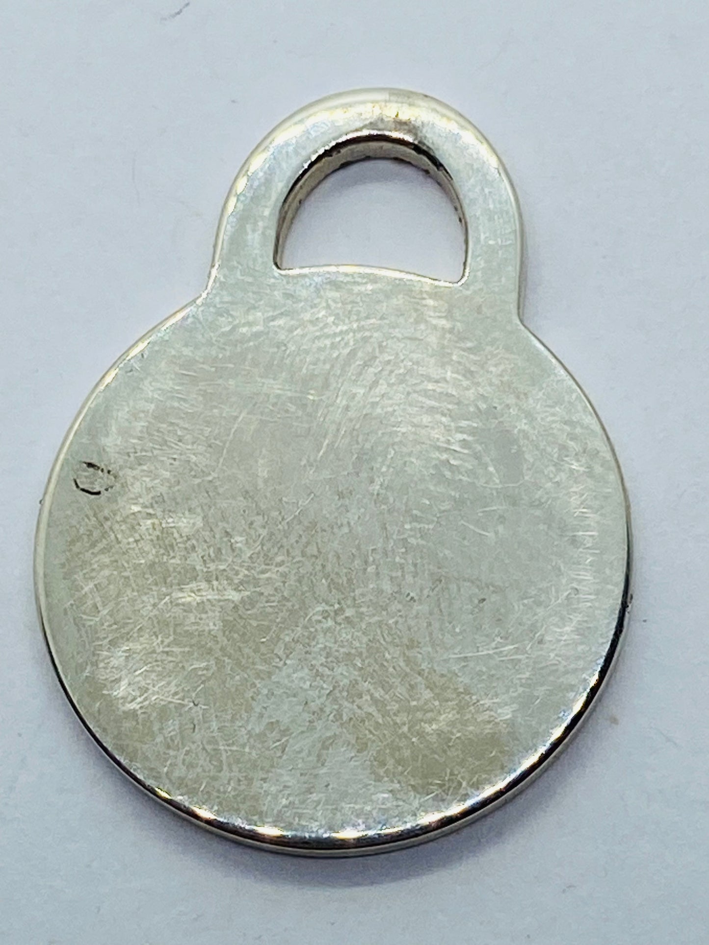 Tiffany & Co. Medium Sterling Silver .925 Round Tag Charm Pendant