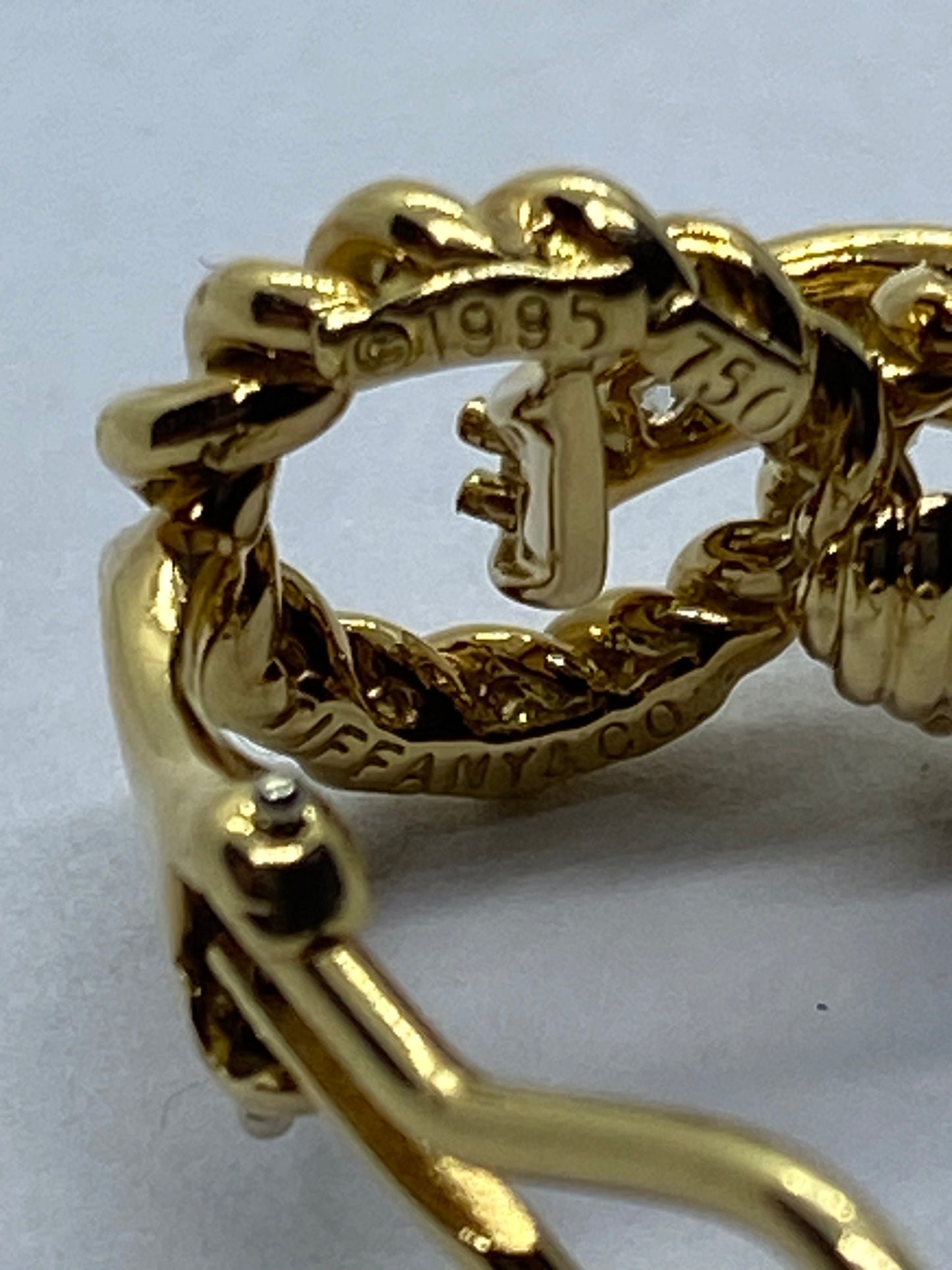 Tiffany & Co. 18k Yellow Gold Twist Infinity Diamond Clip On Earrings .40CT MINT