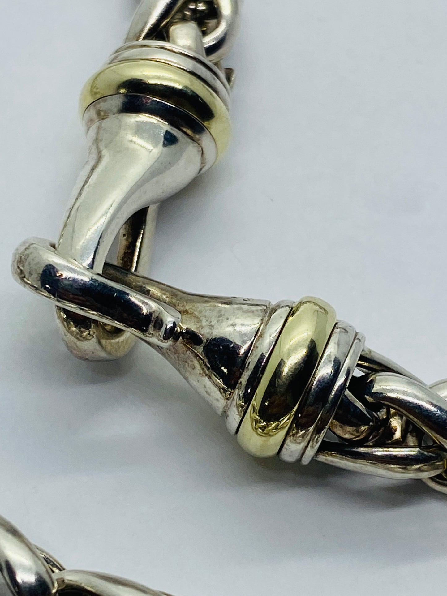 DAVID YURMAN Wheat Link Necklace Sterling Silver + 14k Gold  16” 88.9 Grams
