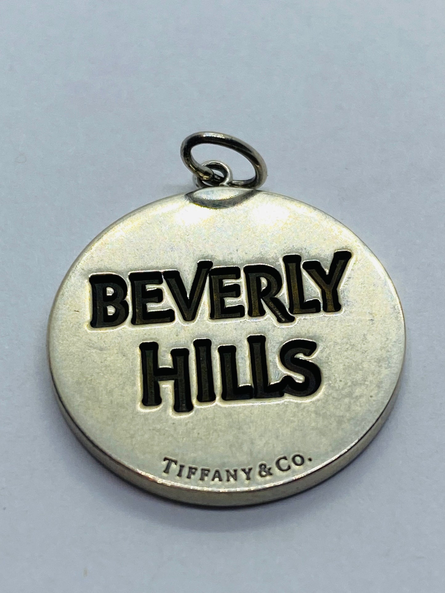 Tiffany & Co. Beverly Hills Round Silver Charm or Pendant- With Pouch