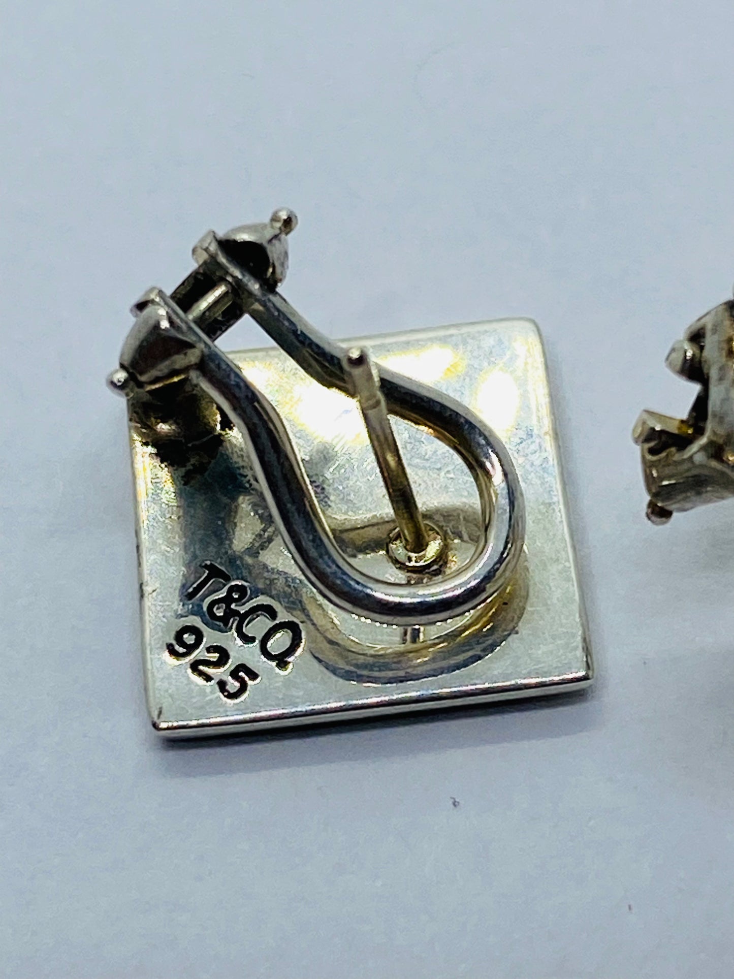 Tiffany & Co. Sterling Silver Square Clíp on pierced 13mm wide