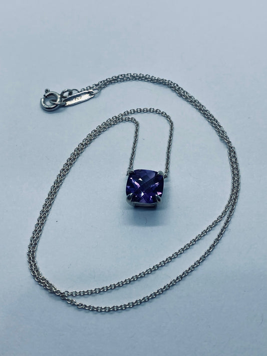 TIFFANY & Co Sparklers Amethyst Gemstone Necklace 16” pouch