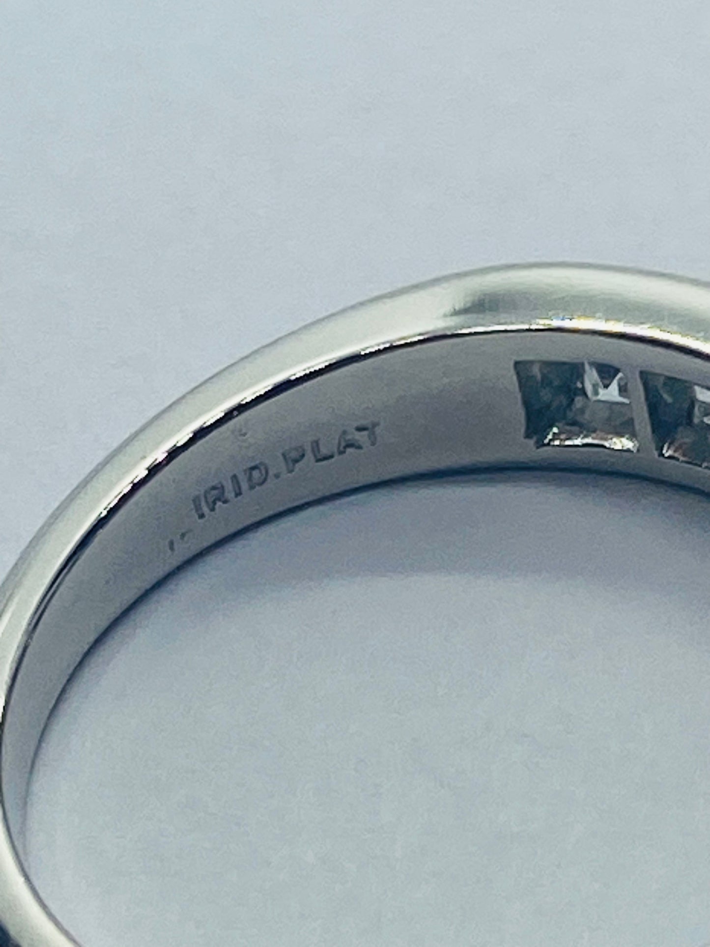 Tiffany & Co. 1.40CT  7 Diamond Platinum Square Cut Wedding Band Ring Size 9