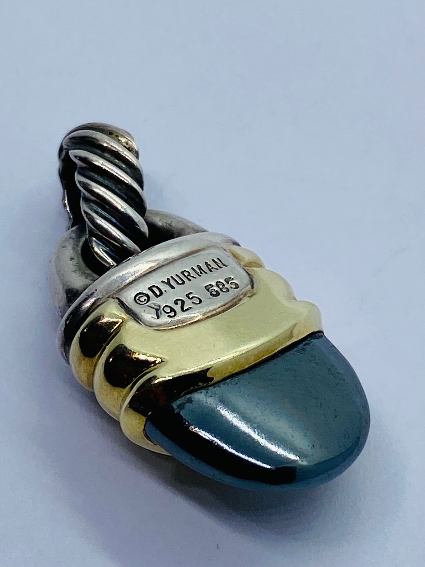 David Yurman Pink Tourmaline Hematite  Renaissance Pendant in 14k Gold 925