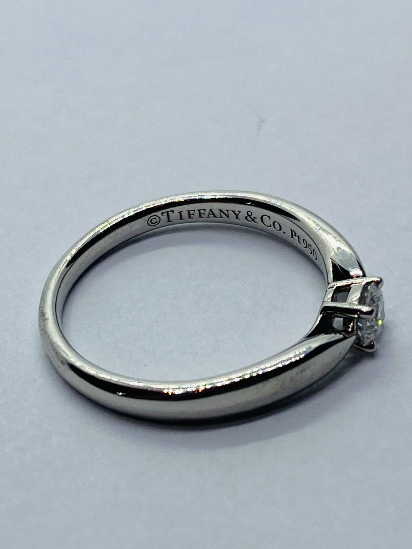 Authentic Tiffany & Co. Platinum And 0.17 CTW Diamond Solitaire Ring, Size 5