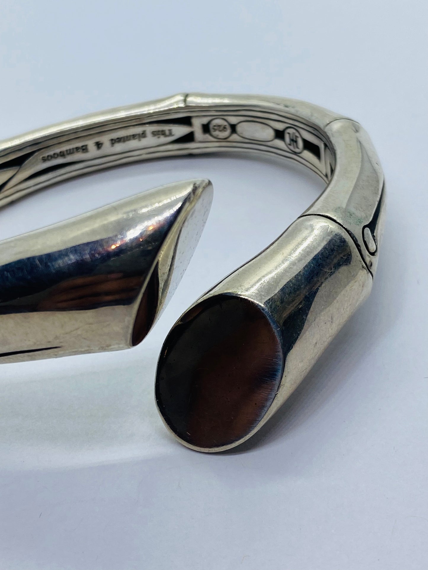 Retired Rare John Hardy Overlap Bypass Bamboo Moi Toi Bracelet Sterling Silver