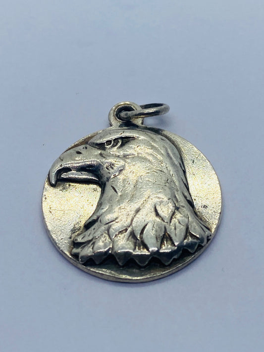 Tiffany & Co. Eagle Round Sterling Silver .925 Charm Pendant Rare Find