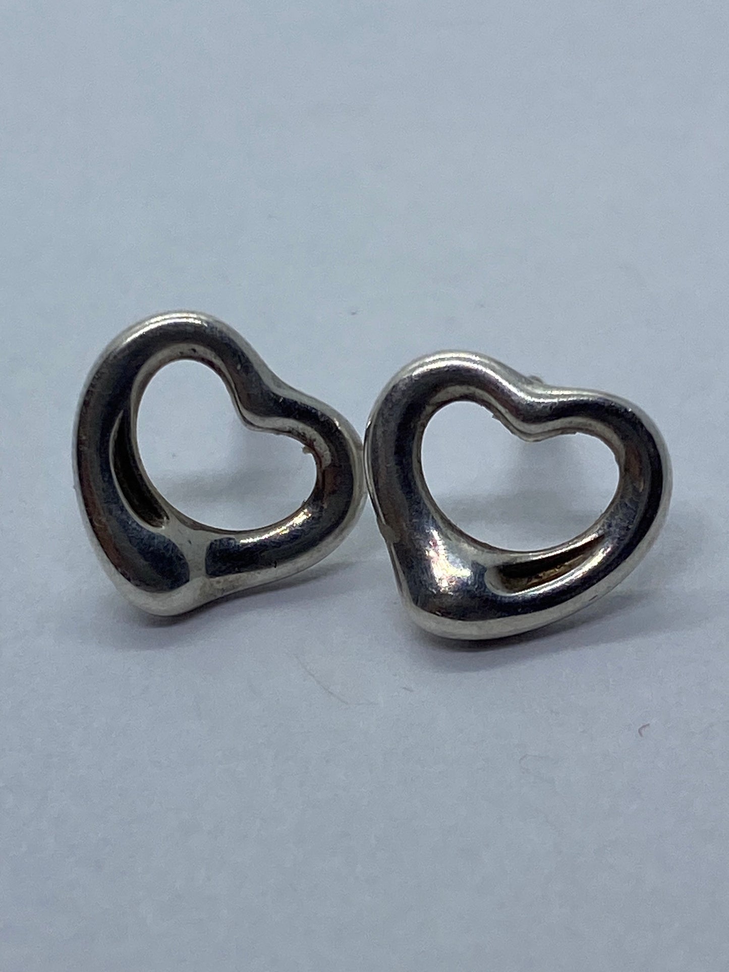 Tiffany & Co. Open Heart Elsa Peretti Earrings Tiffany, No Backs. Authentic