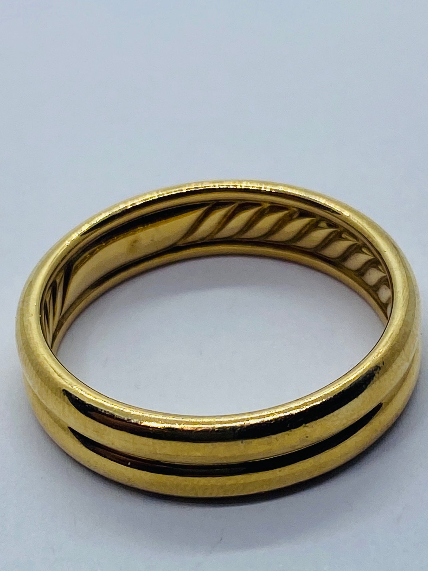 DAVID YURMAN WEDDING BAND 18K YELLOW GOLD 10.7 GRAMS SZ 12 5.5mm Wide.