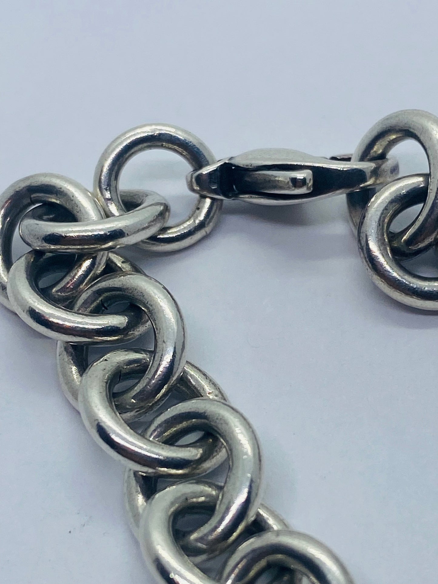 7.25” Tiffany & Co Sterling Silver Unisex Rolo Round Link Chain Bracelet