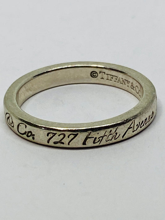Tiffany & Co Sterling Silver Notes Narrow Band Ring Size 6