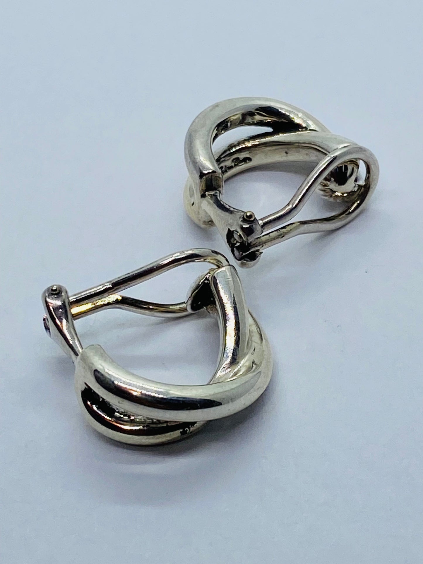 Tiffany & Co. Paloma Picasso Sterling Silver 925 Le Circle Hoop Clip On Earrings