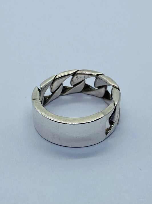 Tiffany & Co. 8MM  ID Link Band 925 Sterling Silver Size 6.5