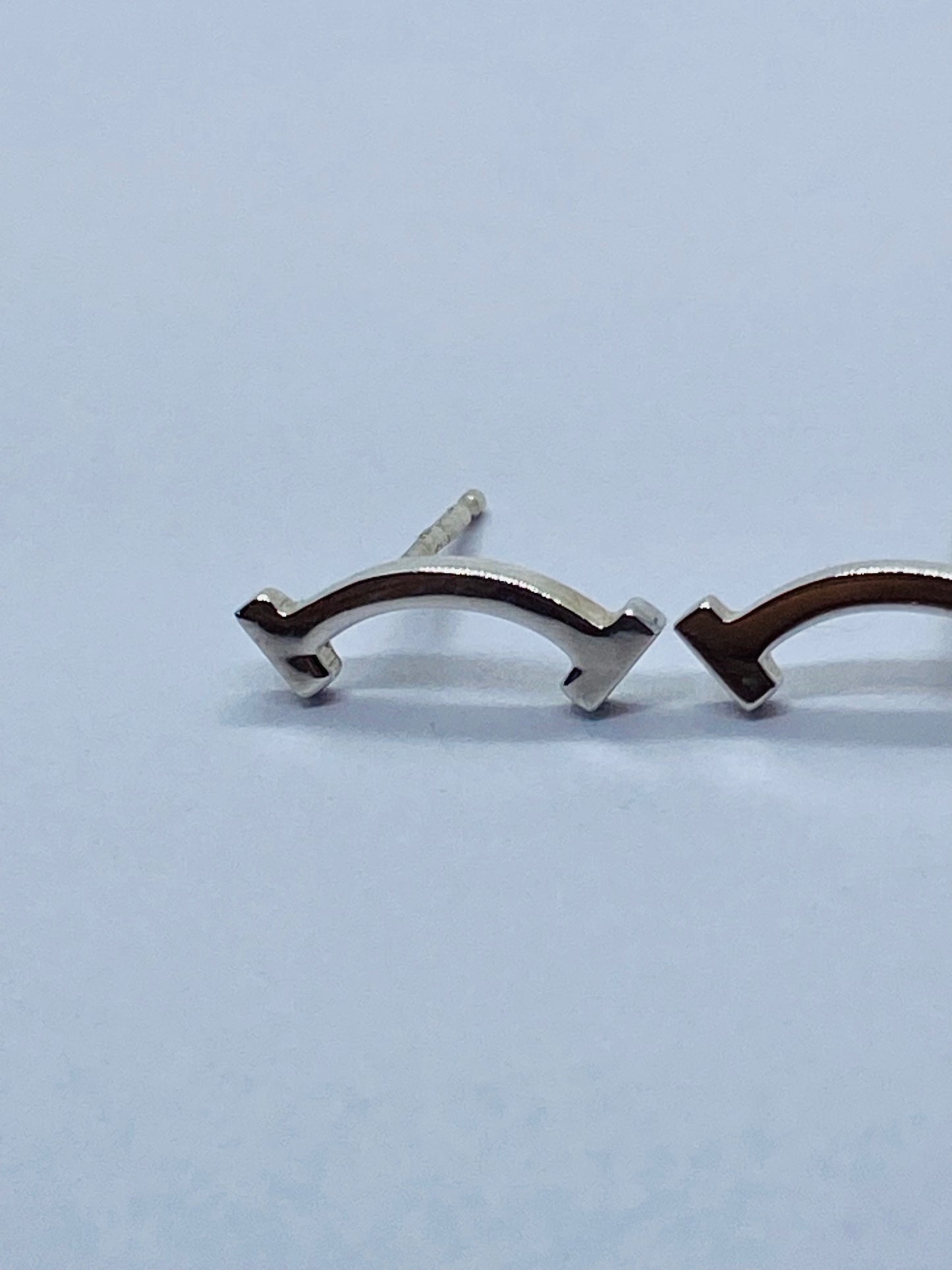 Tiffany T Smile Stud Earrings in Sterling Silver AUTHENTIC Pouch And box