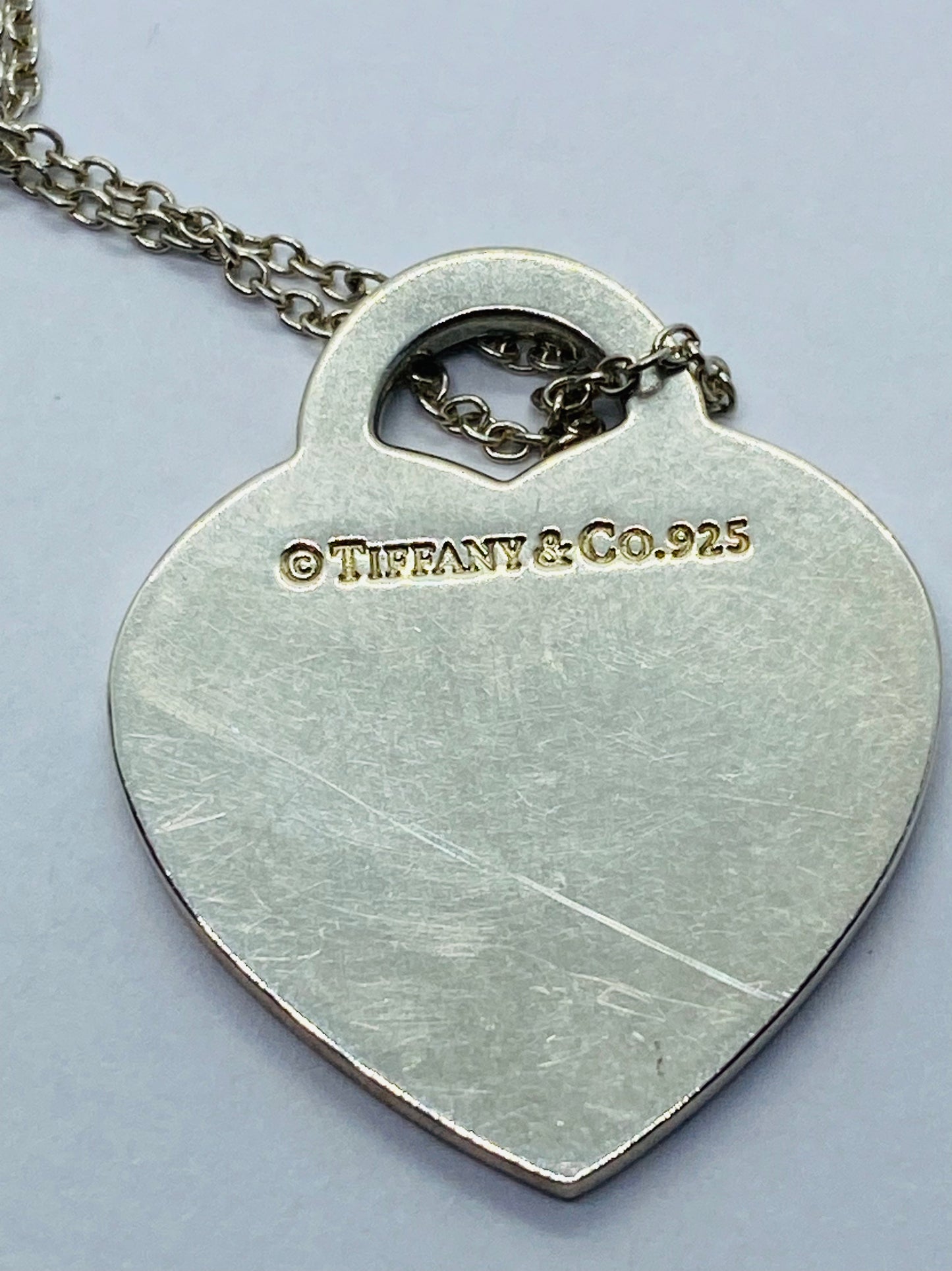 Tiffany & Co. Sterling Silver "I Love You" Notes Heart Pendant Necklace