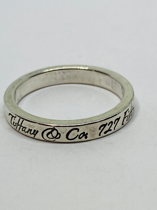 Tiffany & Co Sterling Silver Notes Narrow Band Ring Size 6.5