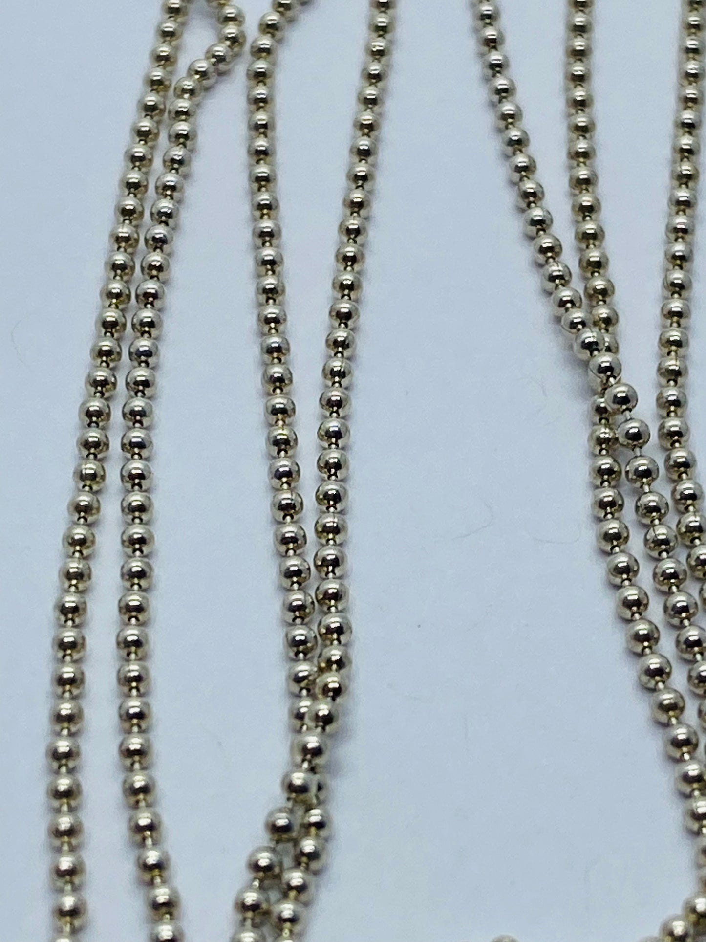 Tiffany Co Sterling Silver 1mm Beaded Necklace Chain 28.75”