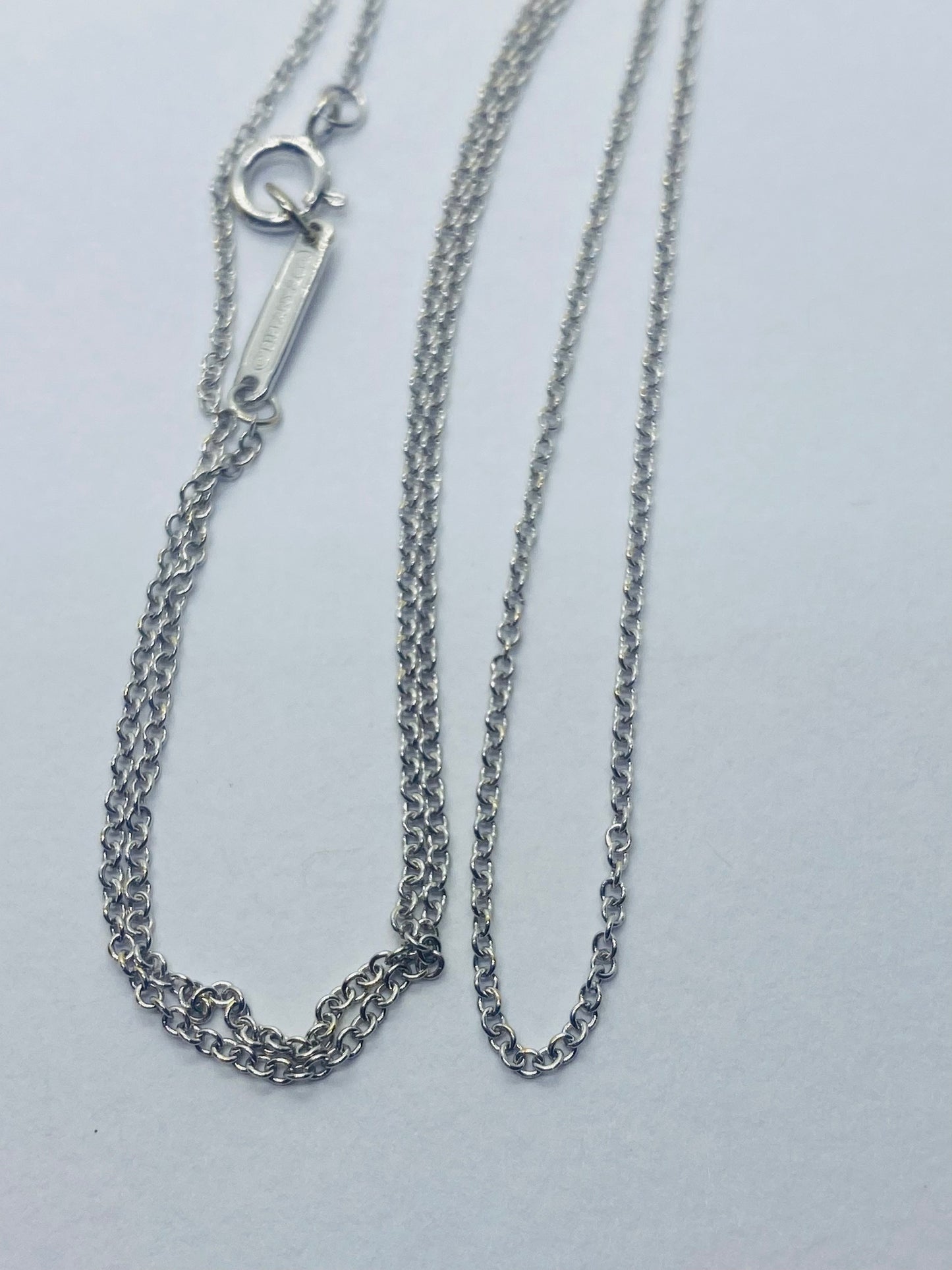 Tiffany & Co. 18k 750 White Gold Chain Necklace, 16”