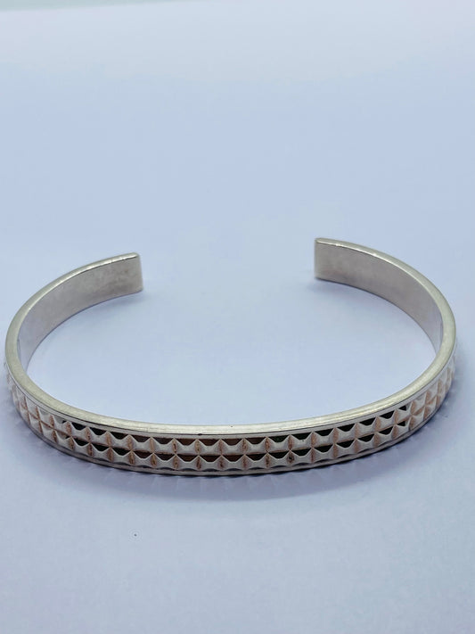 Tiffany & Co Studded Cuff Bracelet 925 Sterling Silver 7.5” 8MM wide