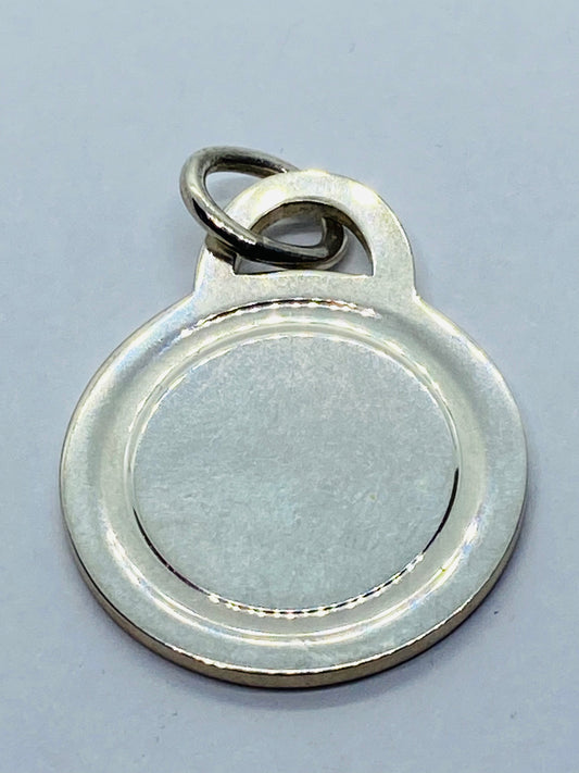 TIFFANY & CO STERLING SILVER PALOMA PICASSO ROUND TAG FOB CHARM