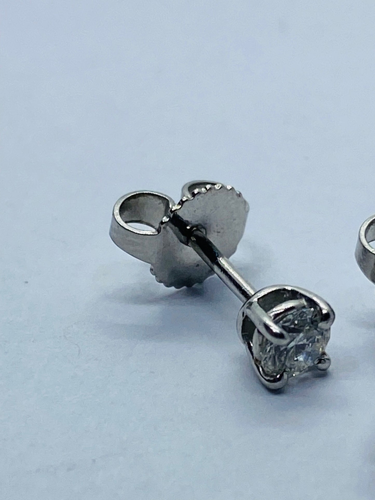 Tiffany & Co Platinum Solitaire Diamond .34 Stud Earrings