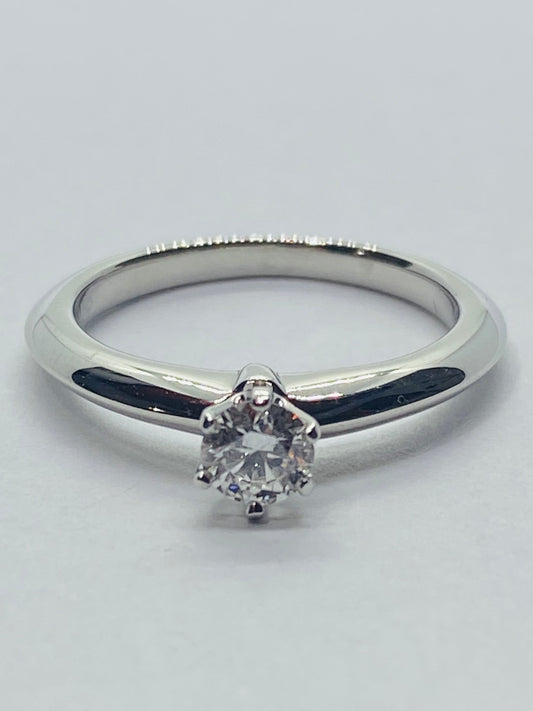 Tiffany & Co. 0.23 CT Diamond Platinum Solitaire Engagement Ring BOX! READ SIZED