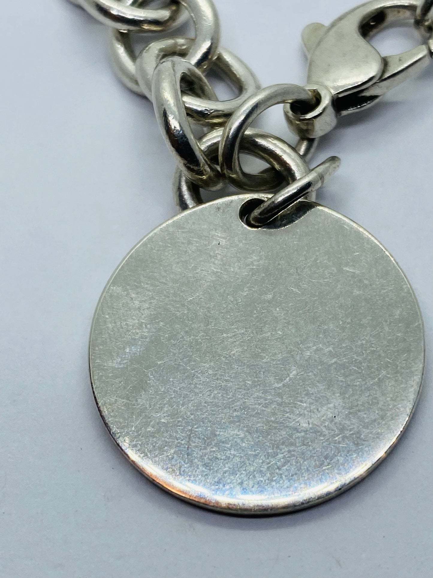 Tiffany & Co. Sterling Silver Round Tag Bracelet 7 1/2