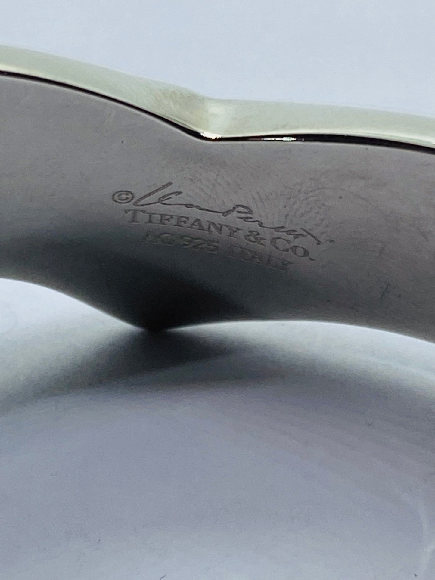Tiffany & Co. Elsa Peretti Sterling Silver Wing Wave Cuff Bangle Bracelet