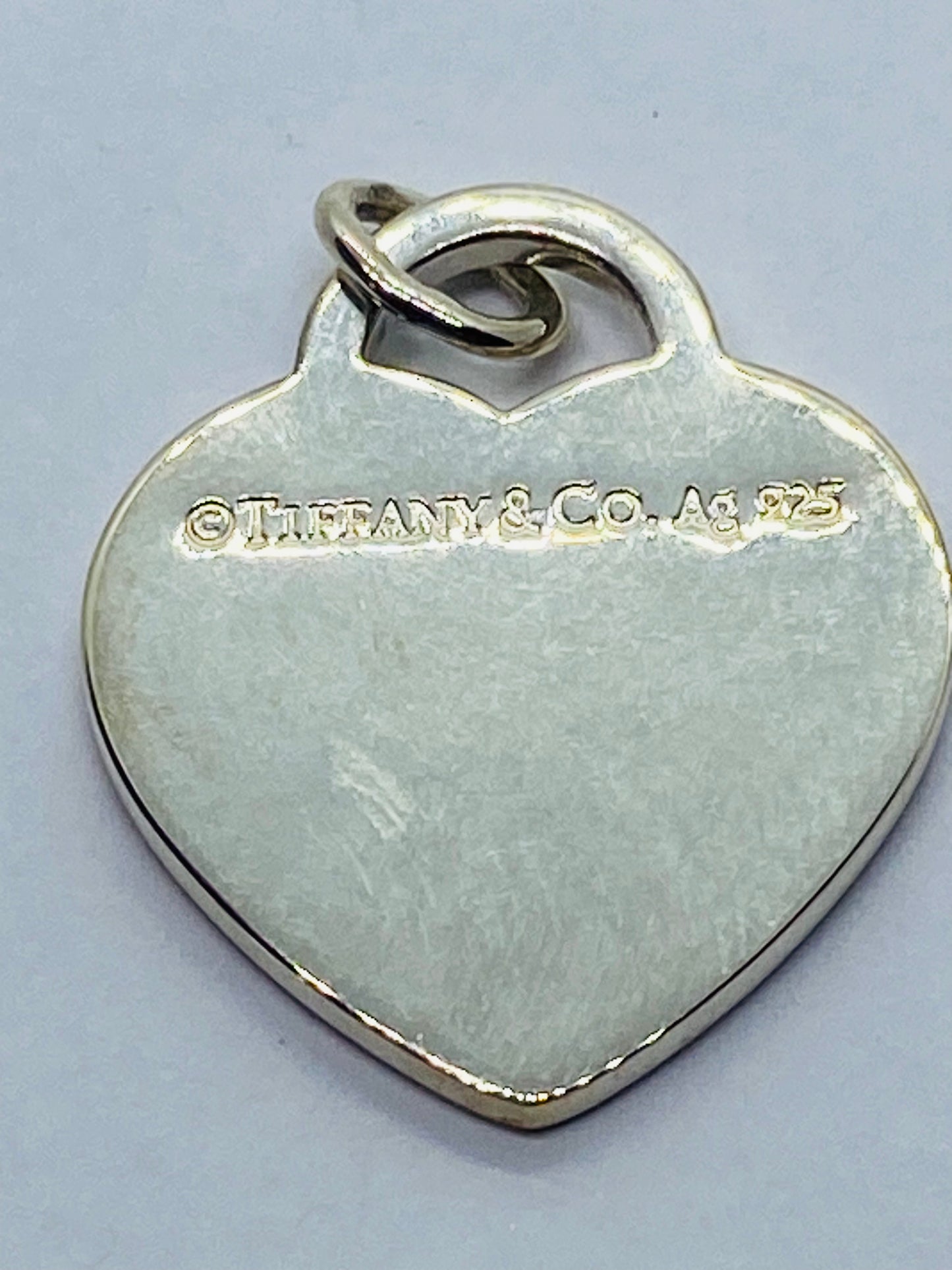 Tiffany Co Sterling Silver Red Enamel Please Return To Heart Pendant Charm 26MM