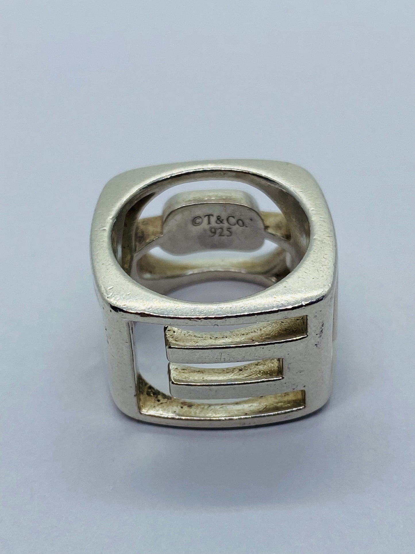 TIFFANY & CO DONALD CLAFLIN ERA STENCIL LOVE RING 925 STERLING SILVER 4.75 POUCH