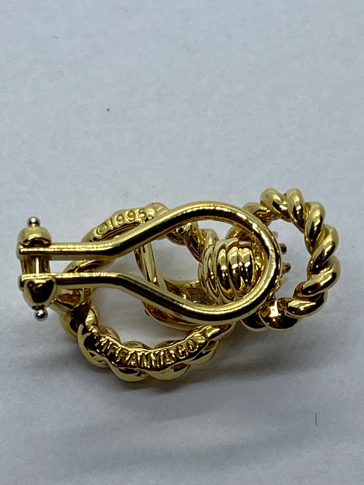 Tiffany & Co. 18k Yellow Gold Twist Infinity Diamond Clip On Earrings .40CT MINT