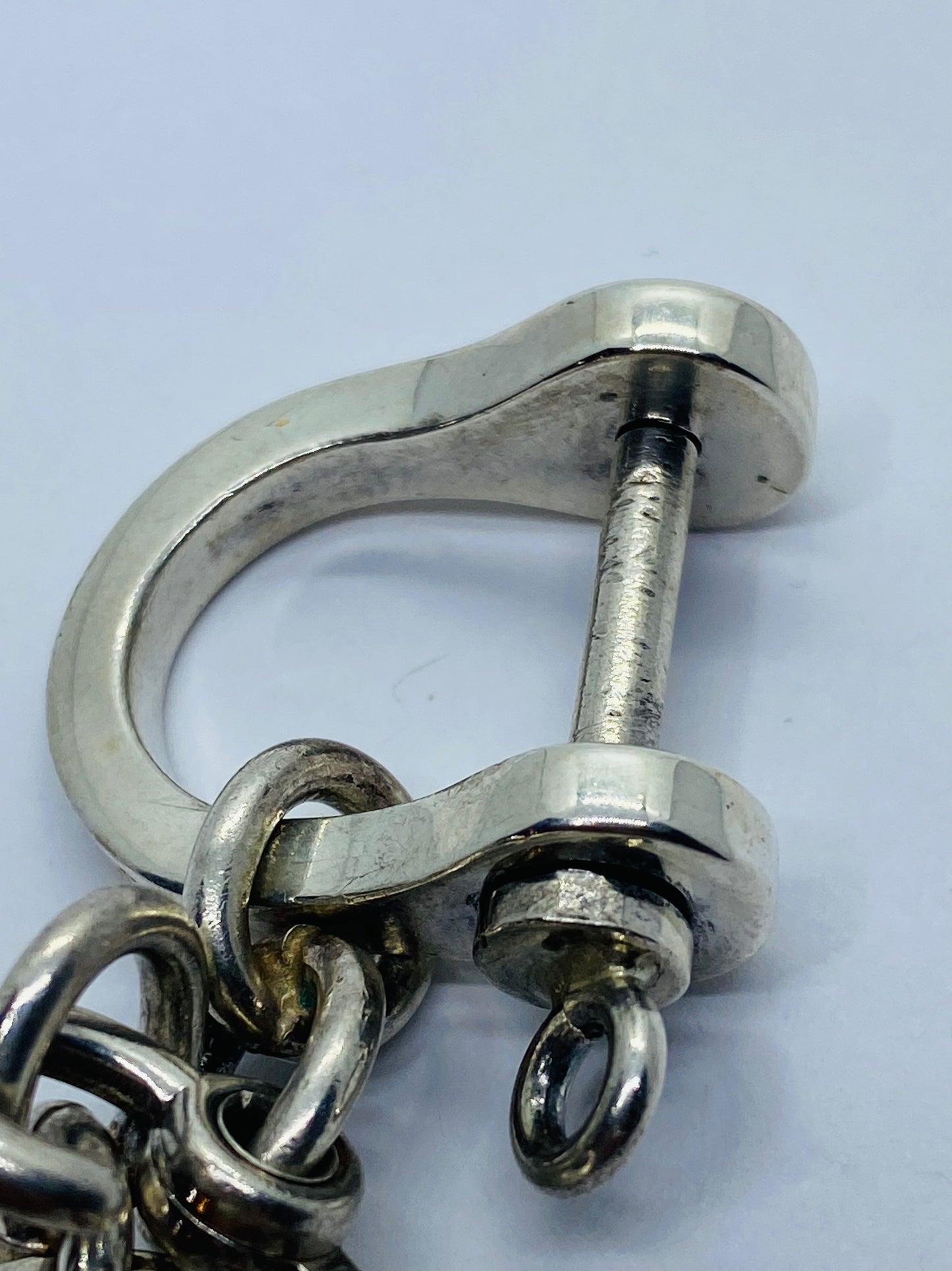 Tiffany & Co Silver Shackle Key Ring Keychain Rare 3.5” 36.8 Grams Pouch Box