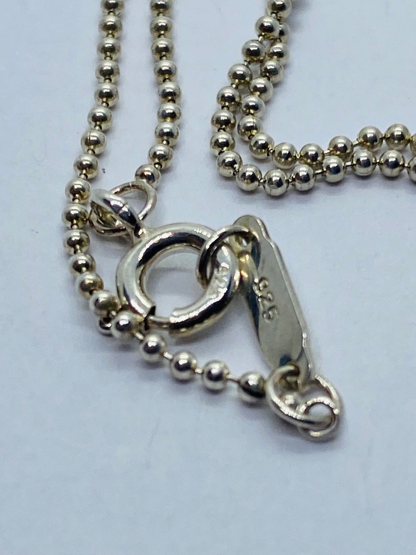 Tiffany Co Sterling Silver 1mm Beaded Necklace Chain 28.75”