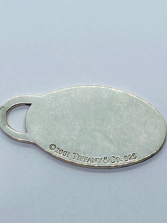 Tiffany & Co. 2001 Oval Tag  in Sterling Silver 925 42x20MM