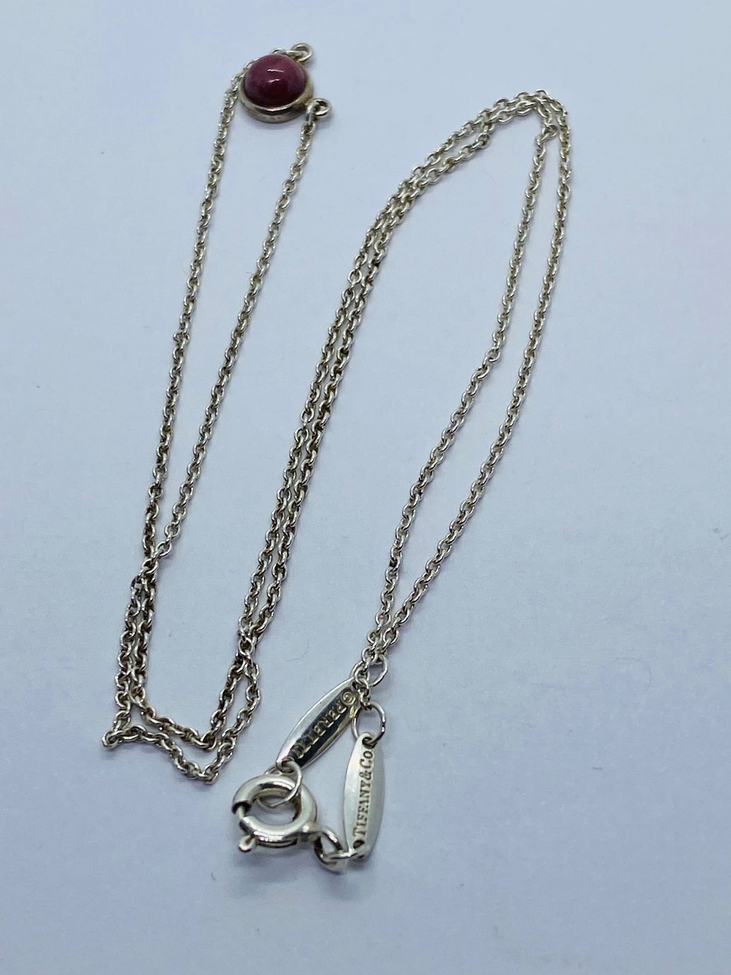 Tiffany & Co. Rhodonite Colors by the Yard Necklace 16” Elsa Peretti Silver